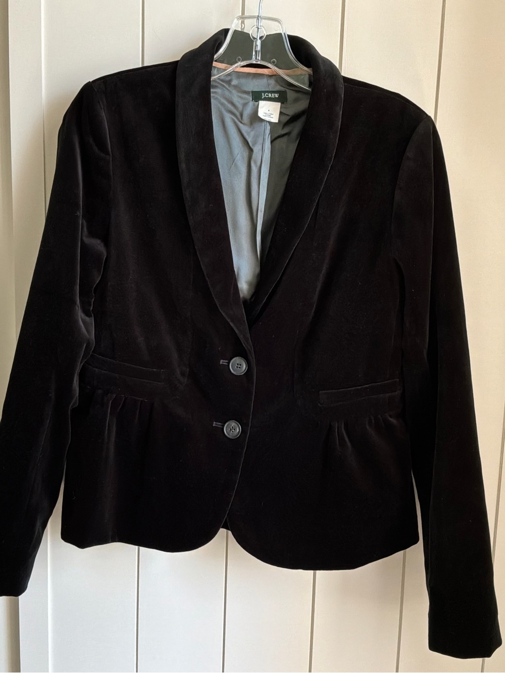 J. Crew Black Velvet Eden Schoolboy Blazer EUC sz. 6